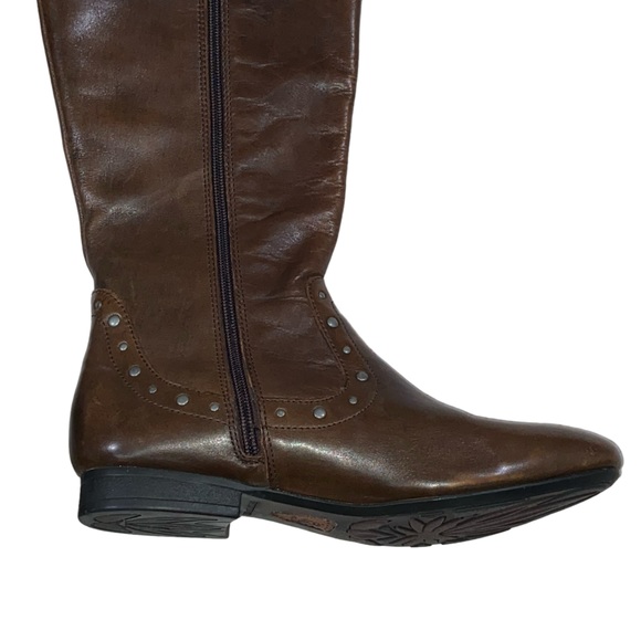 BORN Lizzie Western-Inspired Studded Genuine Leather Brown Boots - Women Size 8 - Picture 5 of 16